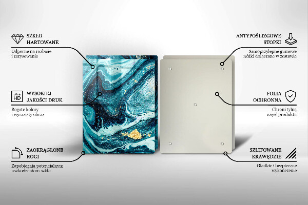 De vidrio templado Abstracción de oro azul