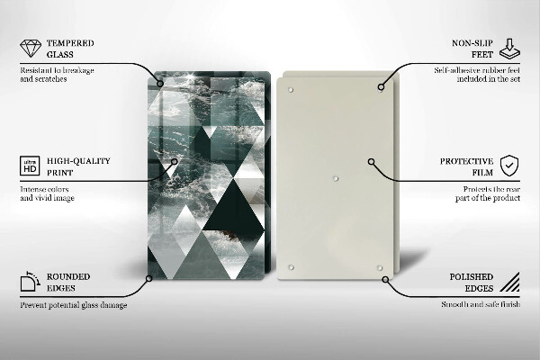 De vidrio templado Triángulos y agua