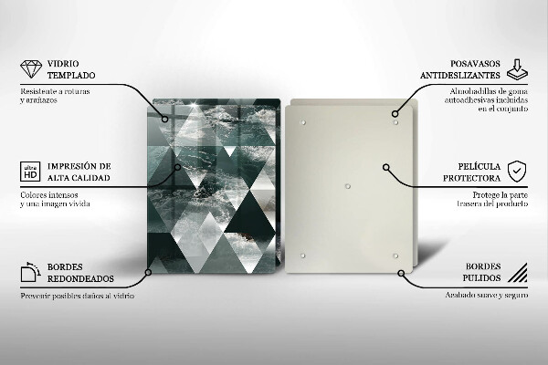 De vidrio templado Triángulos y agua