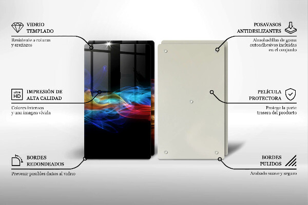 De vidrio templado Humo colorido