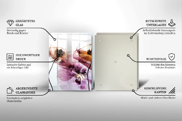 De vidrio templado Flores delicadas