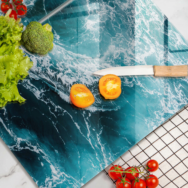 De vidrio templado Olas de agua espumosas