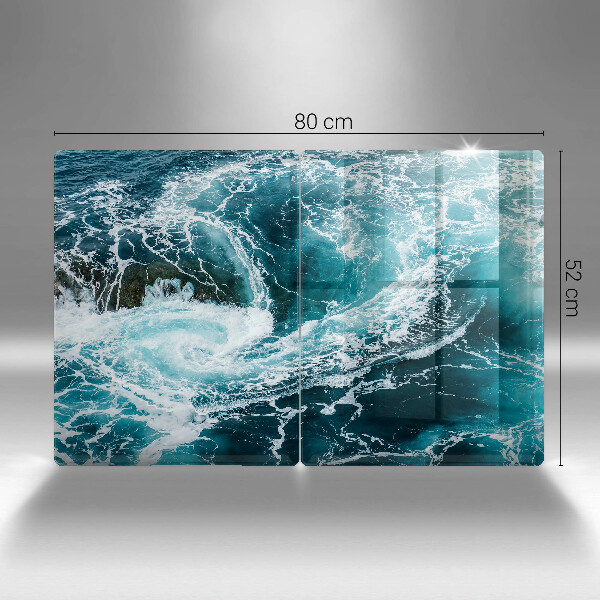 De vidrio templado Olas de agua espumosas