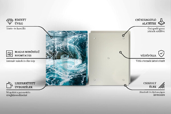 De vidrio templado Olas de agua espumosas