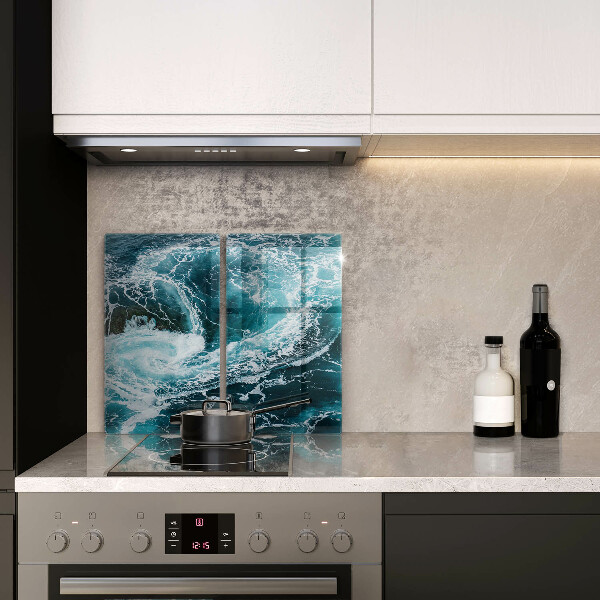 De vidrio templado Olas de agua espumosas