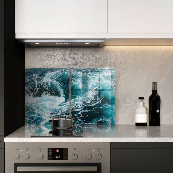 De vidrio templado Olas de agua espumosas