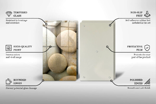 De vidrio templado Patrón de piedras ovaladas