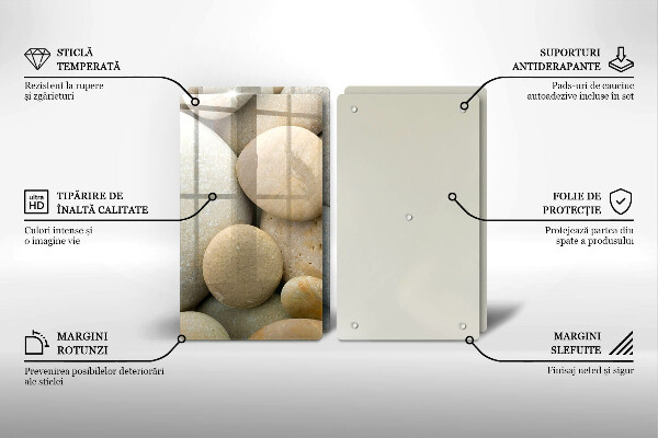 De vidrio templado Patrón de piedras ovaladas