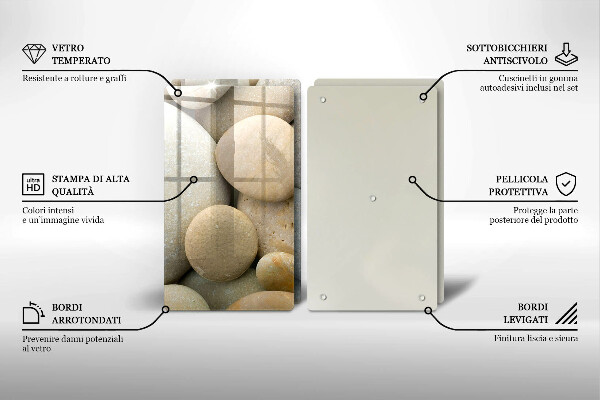 De vidrio templado Patrón de piedras ovaladas