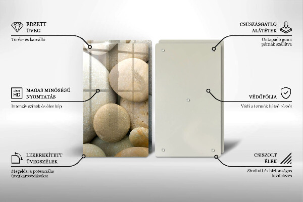 De vidrio templado Patrón de piedras ovaladas