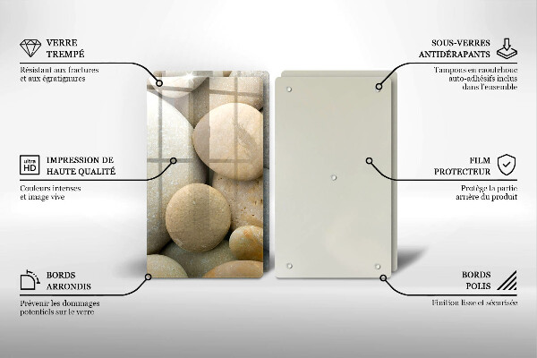 De vidrio templado Patrón de piedras ovaladas