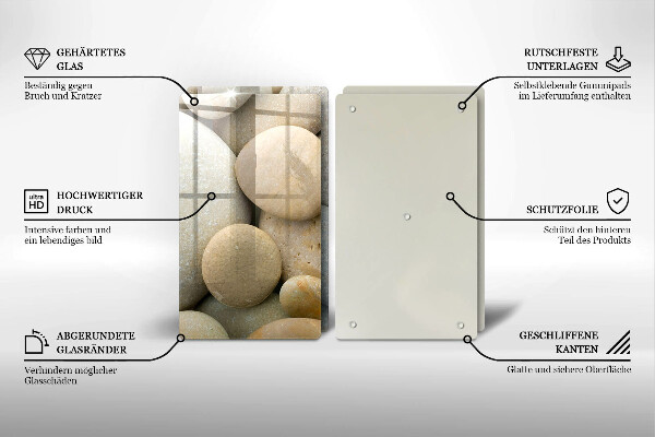 De vidrio templado Patrón de piedras ovaladas