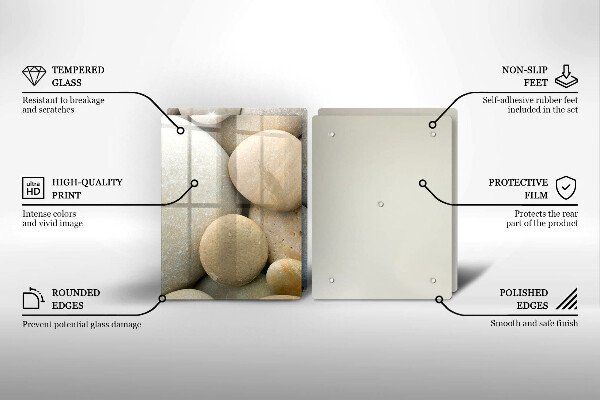 De vidrio templado Patrón de piedras ovaladas