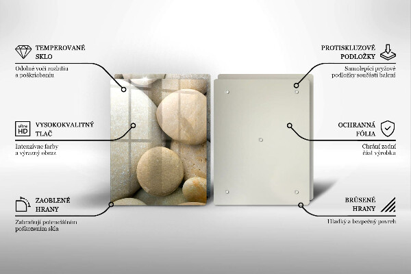 De vidrio templado Patrón de piedras ovaladas