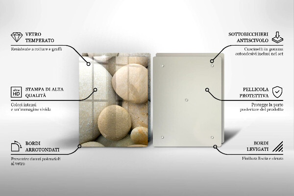 De vidrio templado Patrón de piedras ovaladas