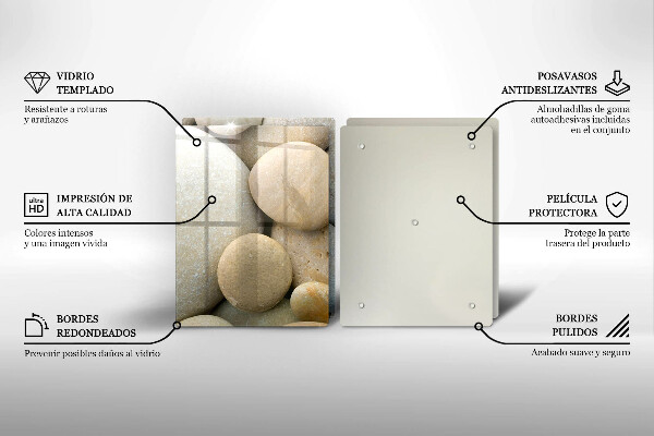 De vidrio templado Patrón de piedras ovaladas