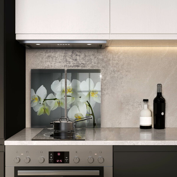 De vidrio templado Flores de orquídeas blancas