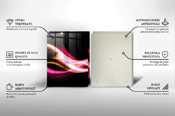 De vidrio templado Humo de neón abstracto