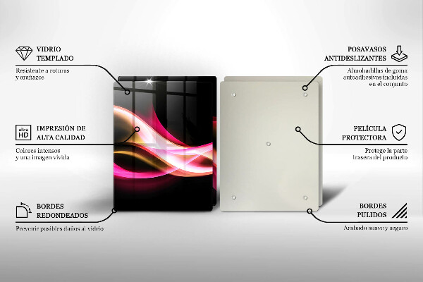 De vidrio templado Humo de neón abstracto