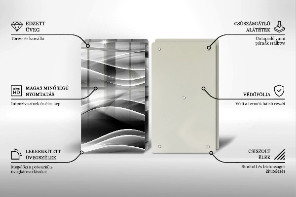 De vidrio templado Líneas abstractas de humo
