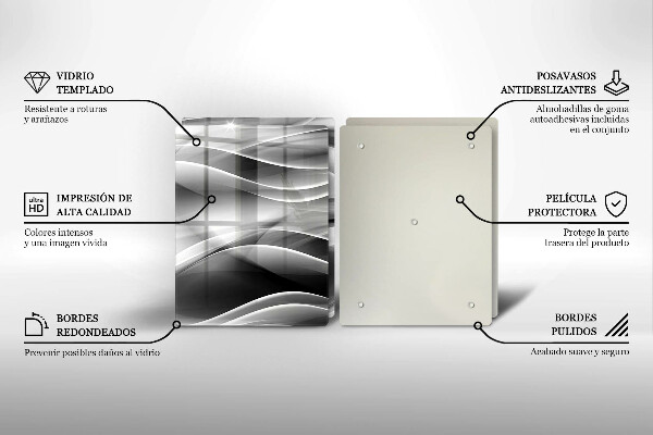 De vidrio templado Líneas abstractas de humo