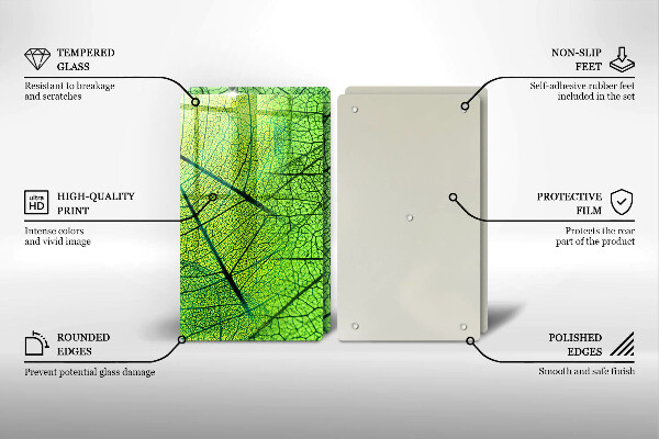 De vidrio templado Venas de las hojas naturales