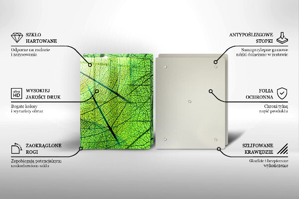 De vidrio templado Venas de las hojas naturales
