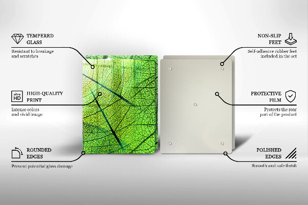 De vidrio templado Venas de las hojas naturales