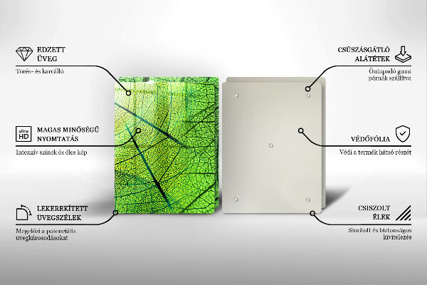 De vidrio templado Venas de las hojas naturales