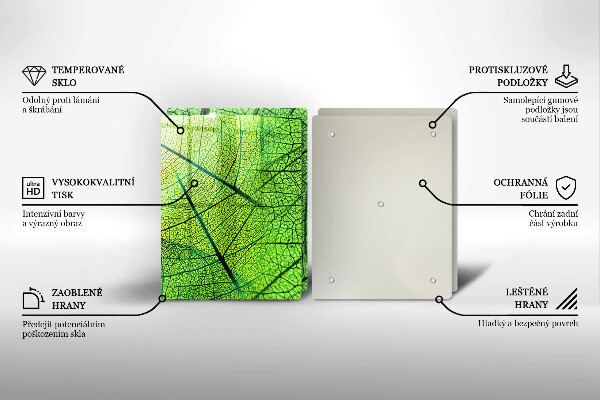 De vidrio templado Venas de las hojas naturales