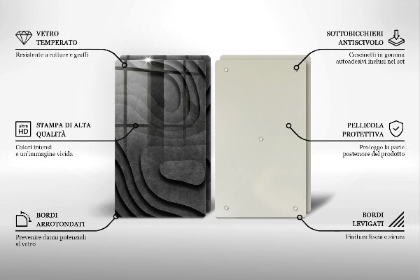 De vidrio templado Formas de piedra 3d