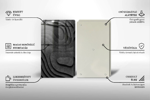De vidrio templado Formas de piedra 3d