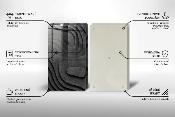 De vidrio templado Formas de piedra 3d