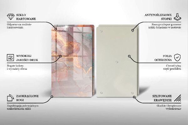 De vidrio templado Mármol con oro