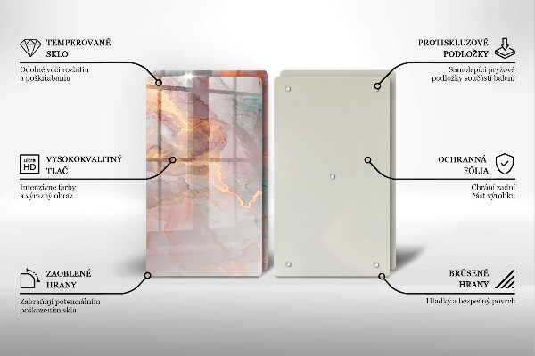 De vidrio templado Mármol con oro