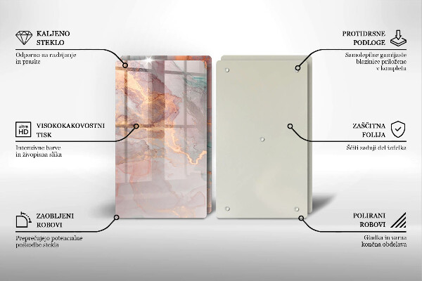 De vidrio templado Mármol con oro
