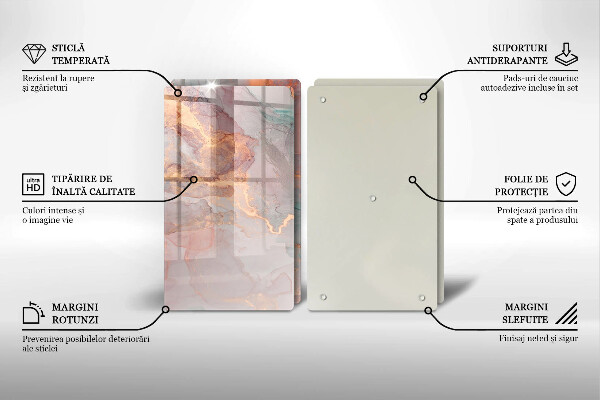 De vidrio templado Mármol con oro