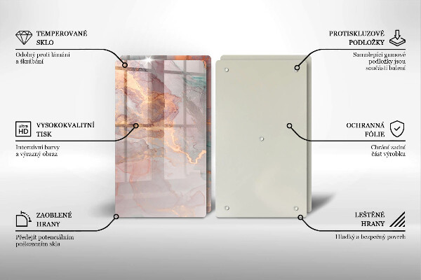 De vidrio templado Mármol con oro