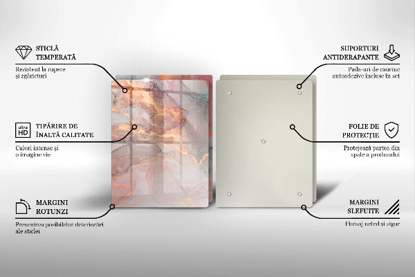 De vidrio templado Mármol con oro