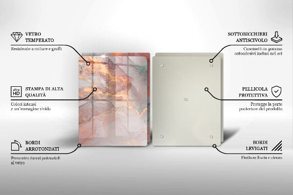 De vidrio templado Mármol con oro