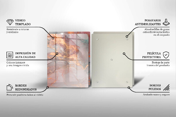 De vidrio templado Mármol con oro