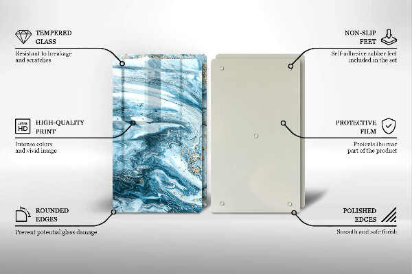 De vidrio templado Estructura con oro