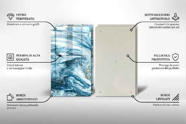 De vidrio templado Estructura con oro