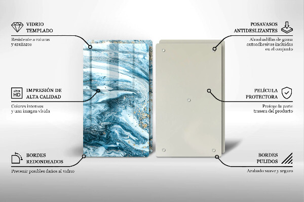 De vidrio templado Estructura con oro