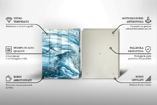 De vidrio templado Estructura con oro