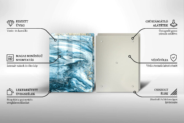 De vidrio templado Estructura con oro