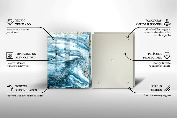 De vidrio templado Estructura con oro