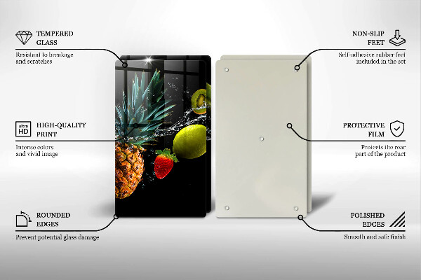 De vidrio templado Frutas en agua