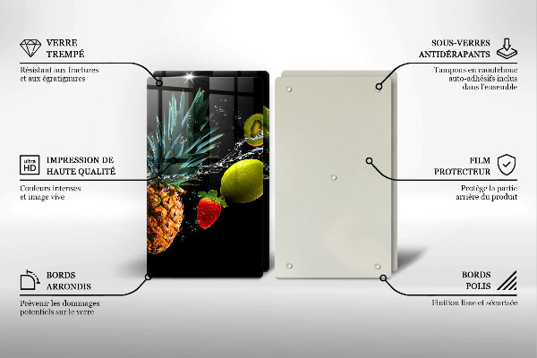 De vidrio templado Frutas en agua