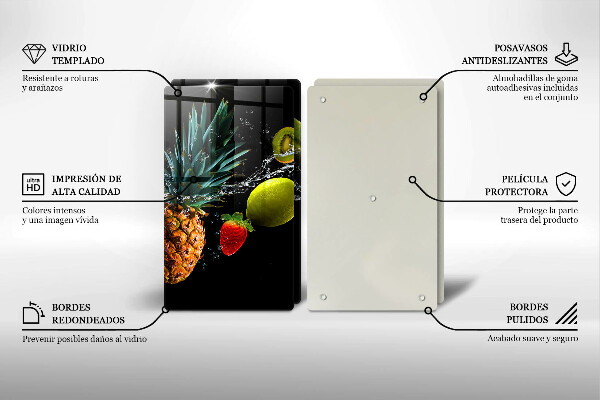 De vidrio templado Frutas en agua